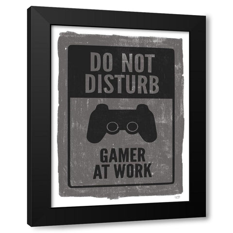 Gamer at Work Black Modern Wood Framed Art Print with Double Matting by Lux + Me Designs