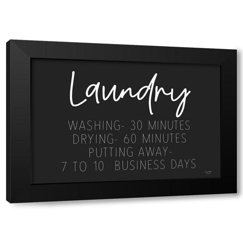 Laundry Schedule Black Modern Wood Framed Art Print by Lux + Me Designs