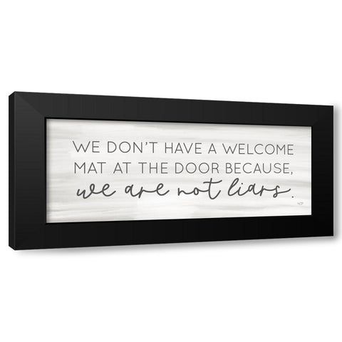 No Welcome Mat Black Modern Wood Framed Art Print by Lux + Me Designs