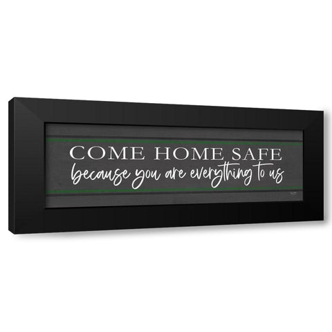Come Home Safe - Military Black Modern Wood Framed Art Print with Double Matting by Lux + Me Designs