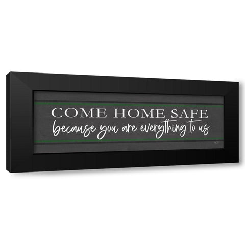 Come Home Safe - Military Black Modern Wood Framed Art Print by Lux + Me Designs