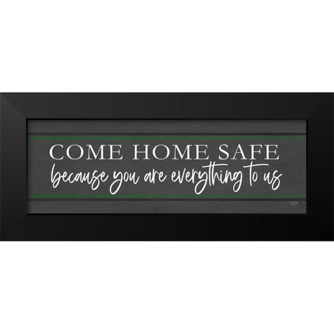 Come Home Safe - Military Black Modern Wood Framed Art Print by Lux + Me Designs