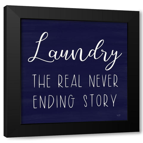 Laundry Black Modern Wood Framed Art Print by Lux + Me Designs