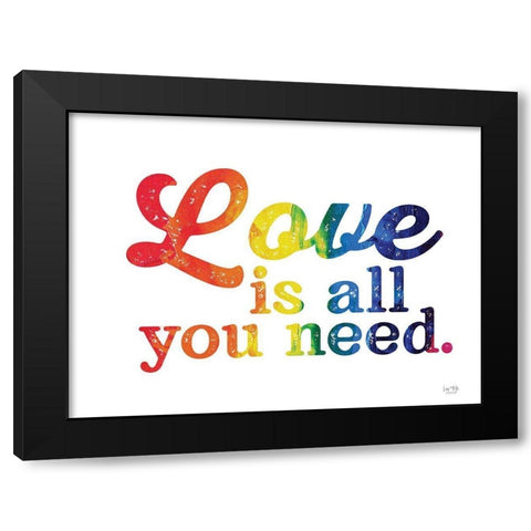 Love is All You Need Black Modern Wood Framed Art Print with Double Matting by Lux + Me Designs