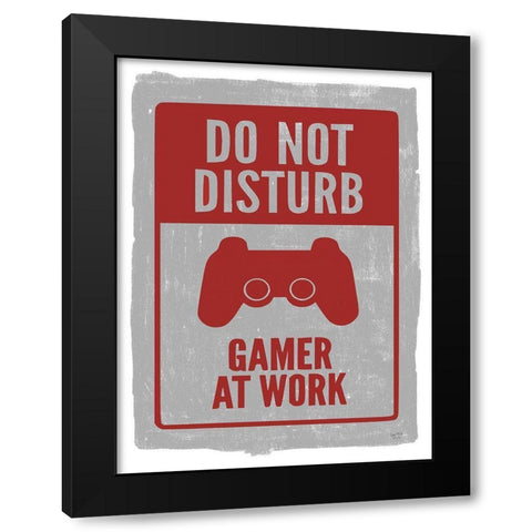 Gamer at Work Black Modern Wood Framed Art Print with Double Matting by Lux + Me Designs