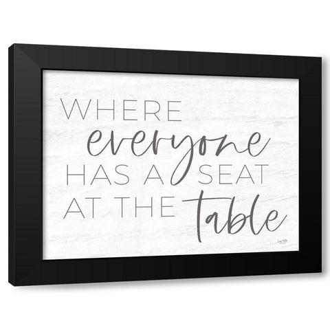 Everyone Has a Seat at the Table Black Modern Wood Framed Art Print with Double Matting by Lux + Me Designs