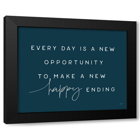 Happy Ending Black Modern Wood Framed Art Print with Double Matting by Lux + Me Designs