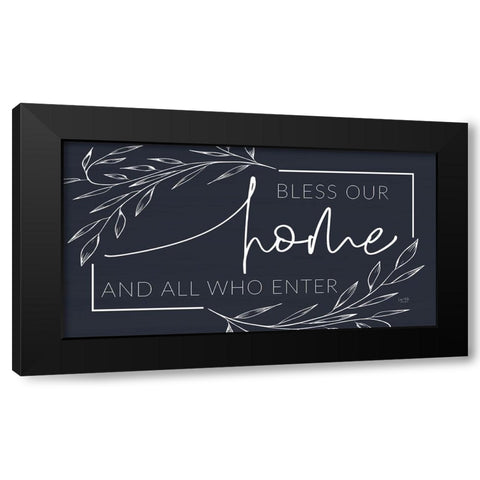 Bless Our Home and All Who Enter Black Modern Wood Framed Art Print with Double Matting by Lux + Me Designs