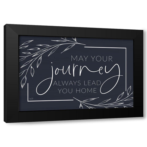 May Your Journey Lead Home Black Modern Wood Framed Art Print with Double Matting by Lux + Me Designs