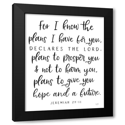 The Plans I Have For You Black Modern Wood Framed Art Print with Double Matting by Lux + Me Designs
