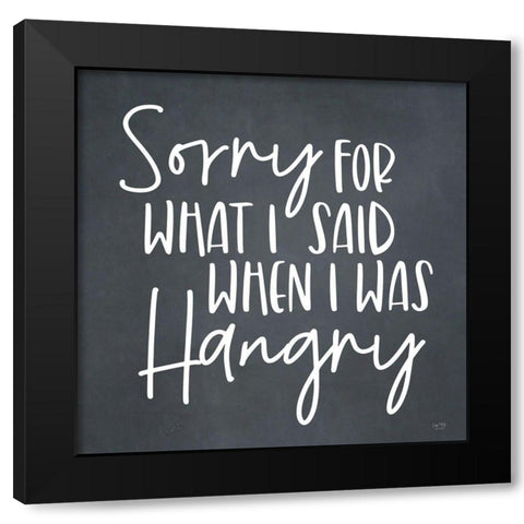 Hangry Black Modern Wood Framed Art Print with Double Matting by Lux + Me Designs