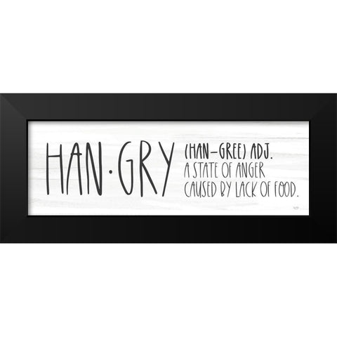 Hangry Definition Black Modern Wood Framed Art Print by Lux + Me Designs