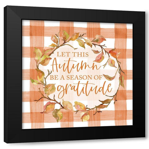 Season of Gratitude Black Modern Wood Framed Art Print with Double Matting by Lux + Me Designs