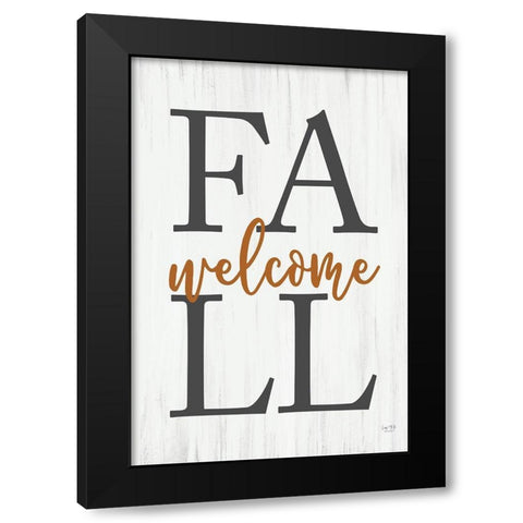 Welcome Fall Black Modern Wood Framed Art Print by Lux + Me Designs