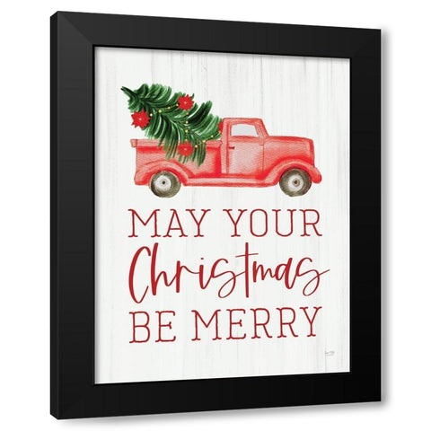 May Your Christmas Be Merry Black Modern Wood Framed Art Print with Double Matting by Lux + Me Designs