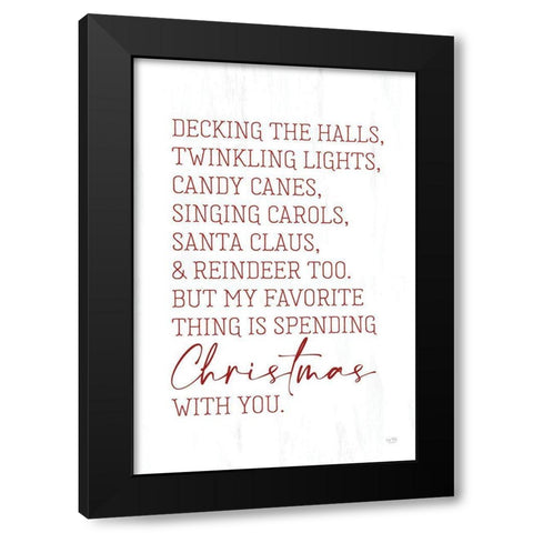 Christmas Favorites Black Modern Wood Framed Art Print by Lux + Me Designs