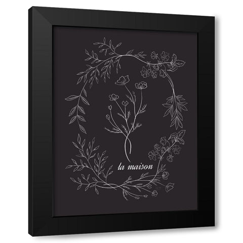 La Maison Black Modern Wood Framed Art Print by Lux + Me Designs