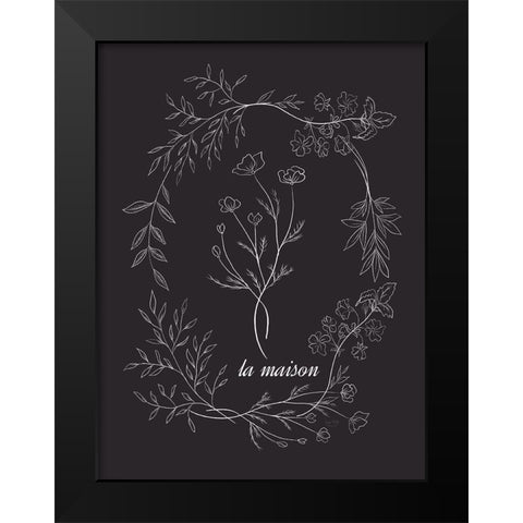 La Maison Black Modern Wood Framed Art Print by Lux + Me Designs