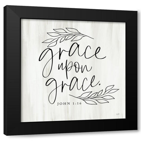 Grace Upon Grace Black Modern Wood Framed Art Print with Double Matting by Lux + Me Designs