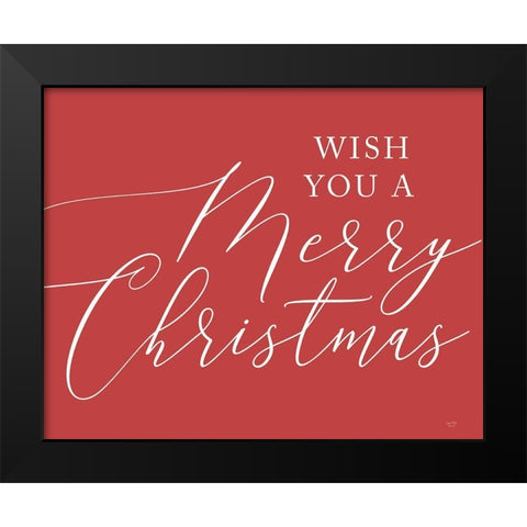 We Wish You a Merry Christmas   Black Modern Wood Framed Art Print by Lux + Me Designs