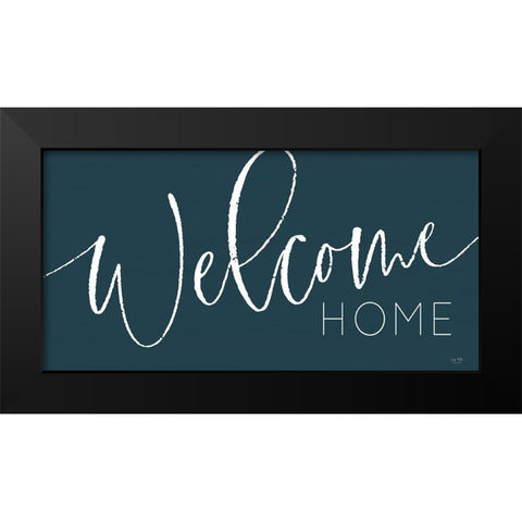 Welcome Home Black Modern Wood Framed Art Print by Lux + Me Designs