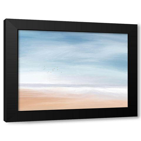 Honors Beach Black Modern Wood Framed Art Print with Double Matting by Lux + Me Designs