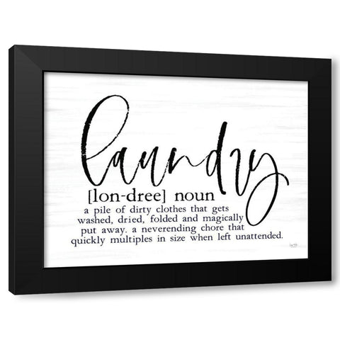 Laundry Definition Black Modern Wood Framed Art Print by Lux + Me Designs