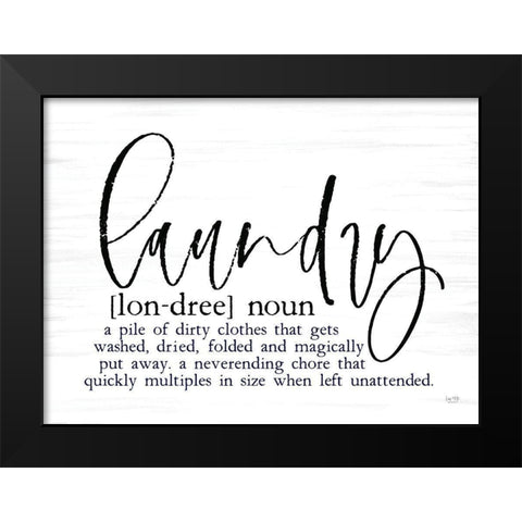 Laundry Definition Black Modern Wood Framed Art Print by Lux + Me Designs