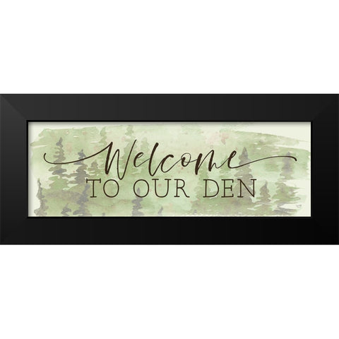 Welcome to Our Den Black Modern Wood Framed Art Print by Lux + Me Designs