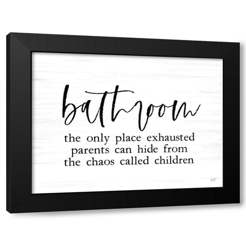 Bathroom Hiding Spot Black Modern Wood Framed Art Print with Double Matting by Lux + Me Designs