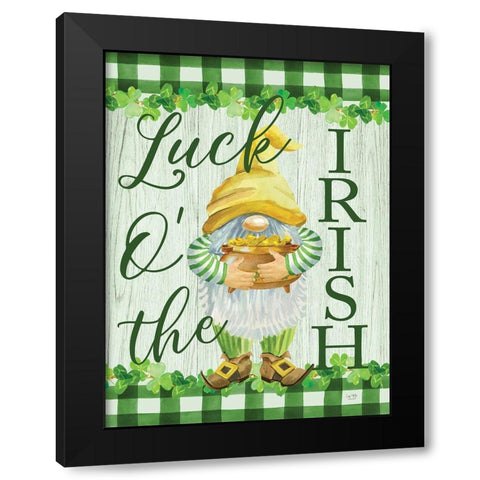 Luck O the Irish Black Modern Wood Framed Art Print with Double Matting by Lux + Me Designs