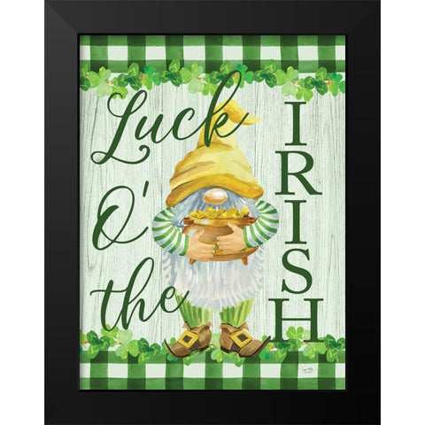 Luck O the Irish Black Modern Wood Framed Art Print by Lux + Me Designs