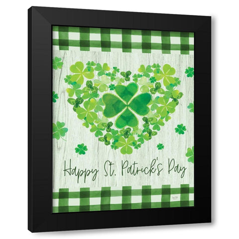 Happy St. Patricks Day Black Modern Wood Framed Art Print with Double Matting by Lux + Me Designs
