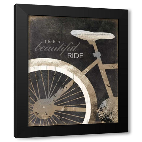 Life is a Beautiful Ride Black Modern Wood Framed Art Print by Rae, Marla