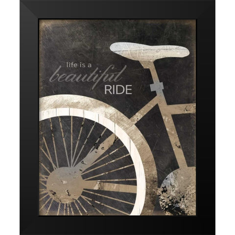 Life is a Beautiful Ride Black Modern Wood Framed Art Print by Rae, Marla