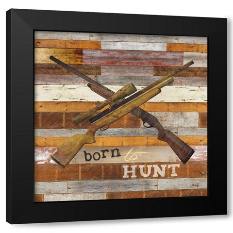Born to Hunt I Black Modern Wood Framed Art Print with Double Matting by Rae, Marla