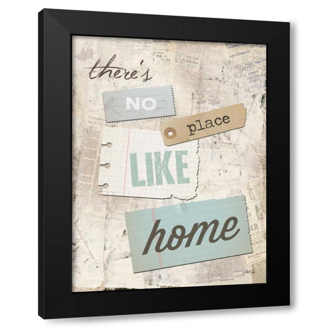 Theres No Place Like Home Black Modern Wood Framed Art Print with Double Matting by Rae, Marla