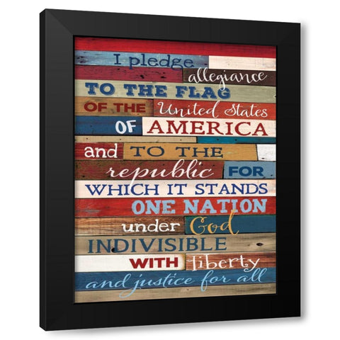 Pledge of Allegiance Black Modern Wood Framed Art Print by Rae, Marla