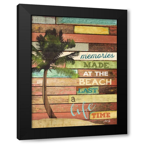 Beach Memories Black Modern Wood Framed Art Print by Rae, Marla