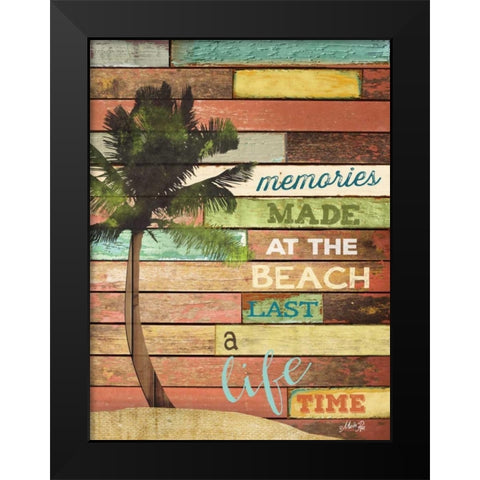 Beach Memories Black Modern Wood Framed Art Print by Rae, Marla