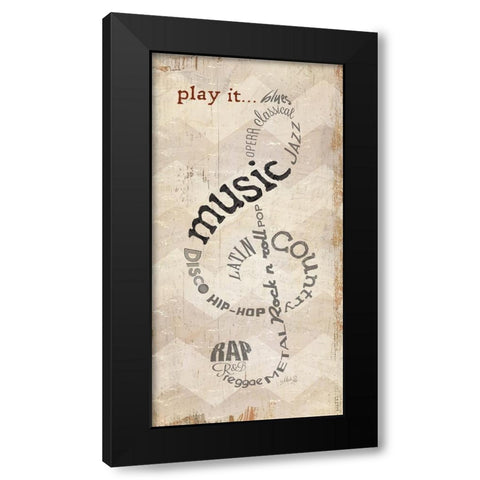 Play It Black Modern Wood Framed Art Print by Rae, Marla