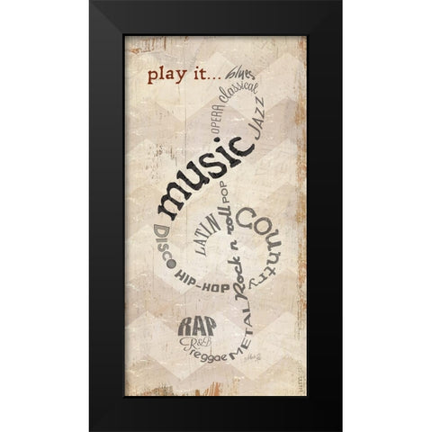 Play It Black Modern Wood Framed Art Print by Rae, Marla