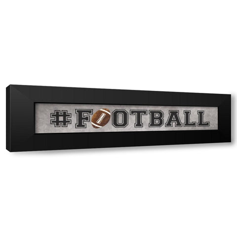 Football Black Modern Wood Framed Art Print by Rae, Marla