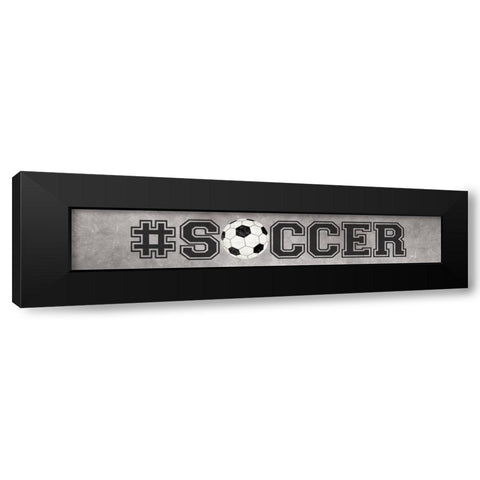 Soccer Black Modern Wood Framed Art Print with Double Matting by Rae, Marla