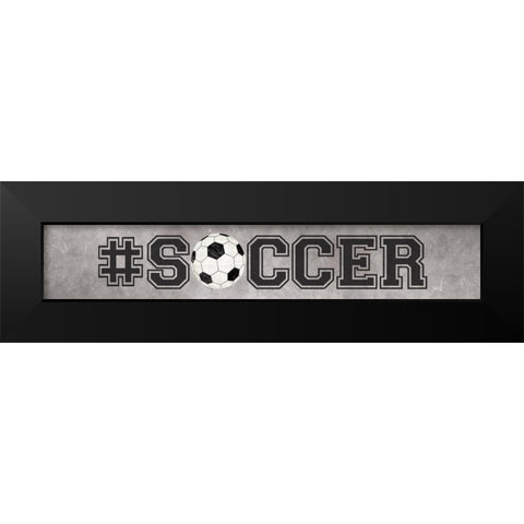 Soccer Black Modern Wood Framed Art Print by Rae, Marla