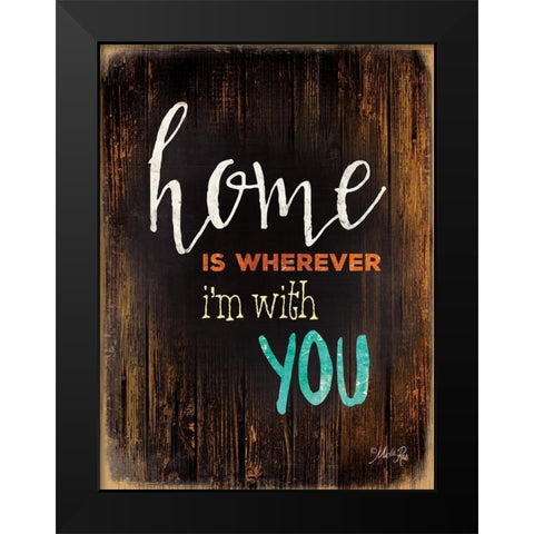 Home Is Black Modern Wood Framed Art Print by Rae, Marla