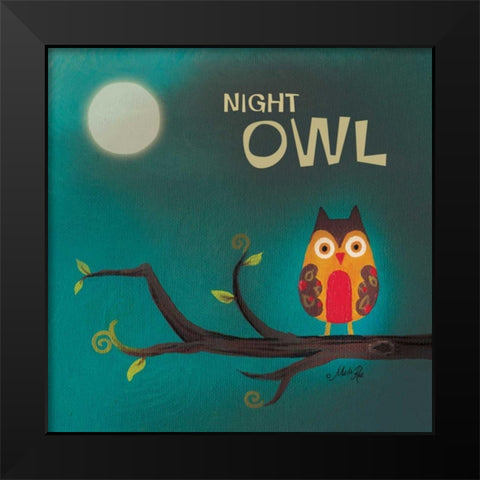 Night Owl I Black Modern Wood Framed Art Print by Rae, Marla