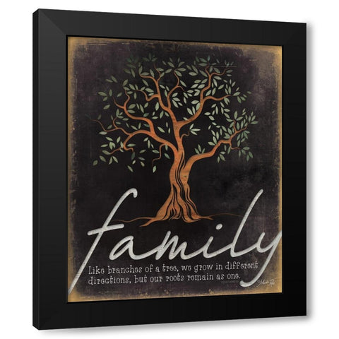 Family - Like Branches of a Tree Black Modern Wood Framed Art Print with Double Matting by Rae, Marla