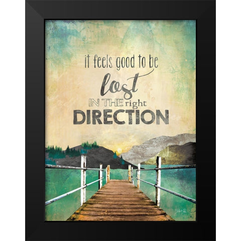 The Right Direction Black Modern Wood Framed Art Print by Rae, Marla