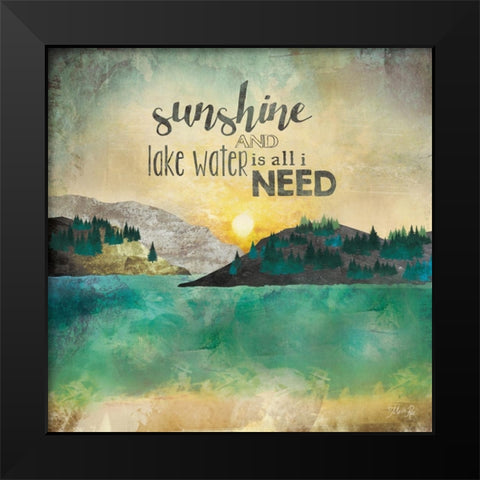Sunshine and Lake Water Black Modern Wood Framed Art Print by Rae, Marla